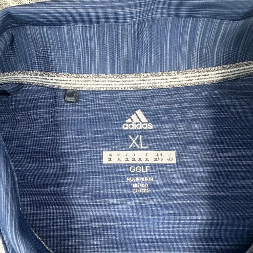 Adidas Polo Shirt Mens XL Navy Blue Grey Colorblock Shadow Ridge Golf Club